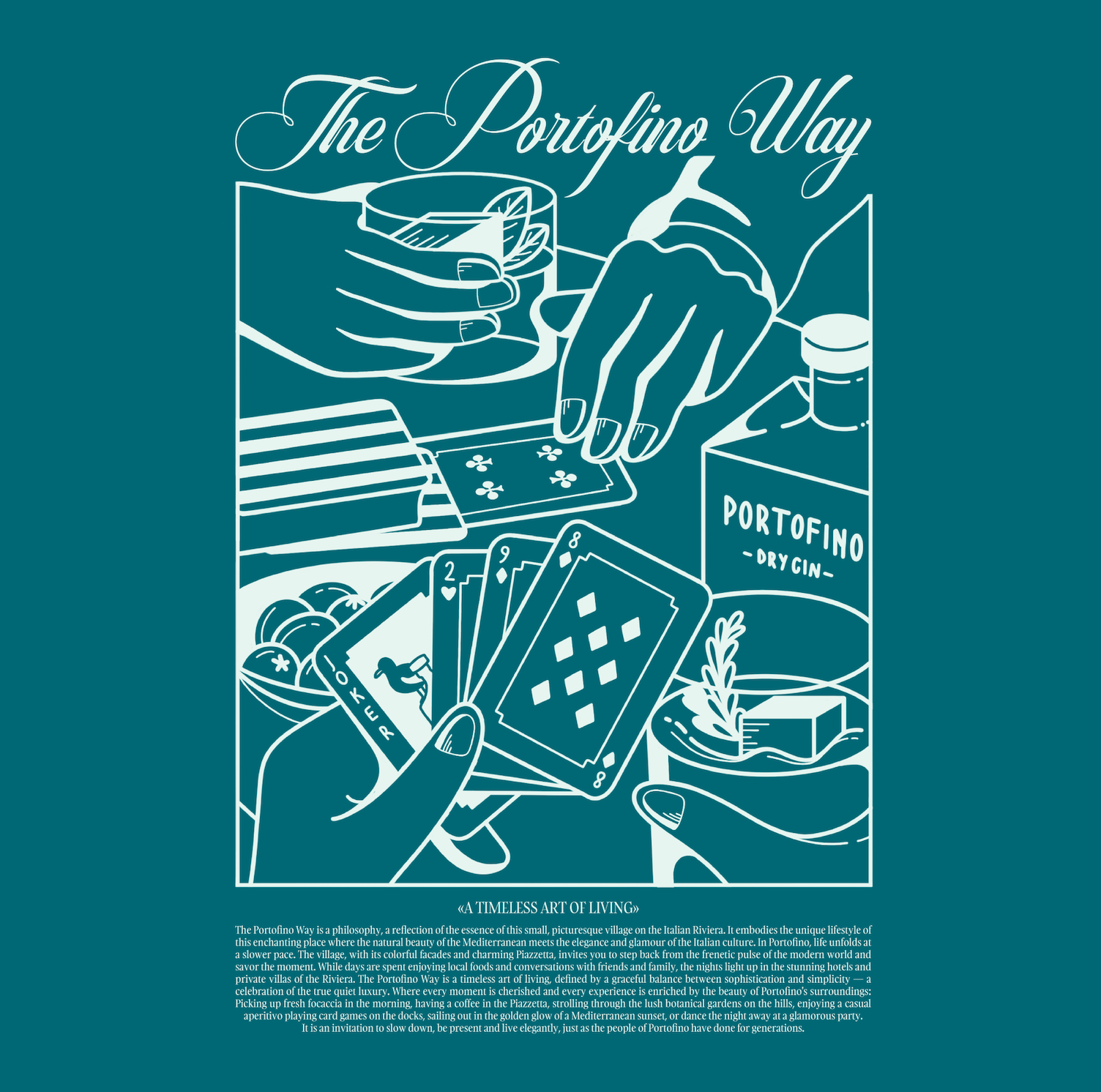 Portofino Dry Gin Lifestyle T-shirt The Portofino Way verde