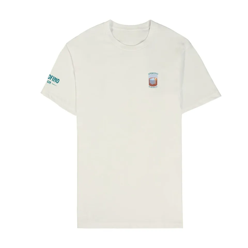 Portofino Lifestyle T-Shirt Aperitivo in Piazzetta Cotone Bianco