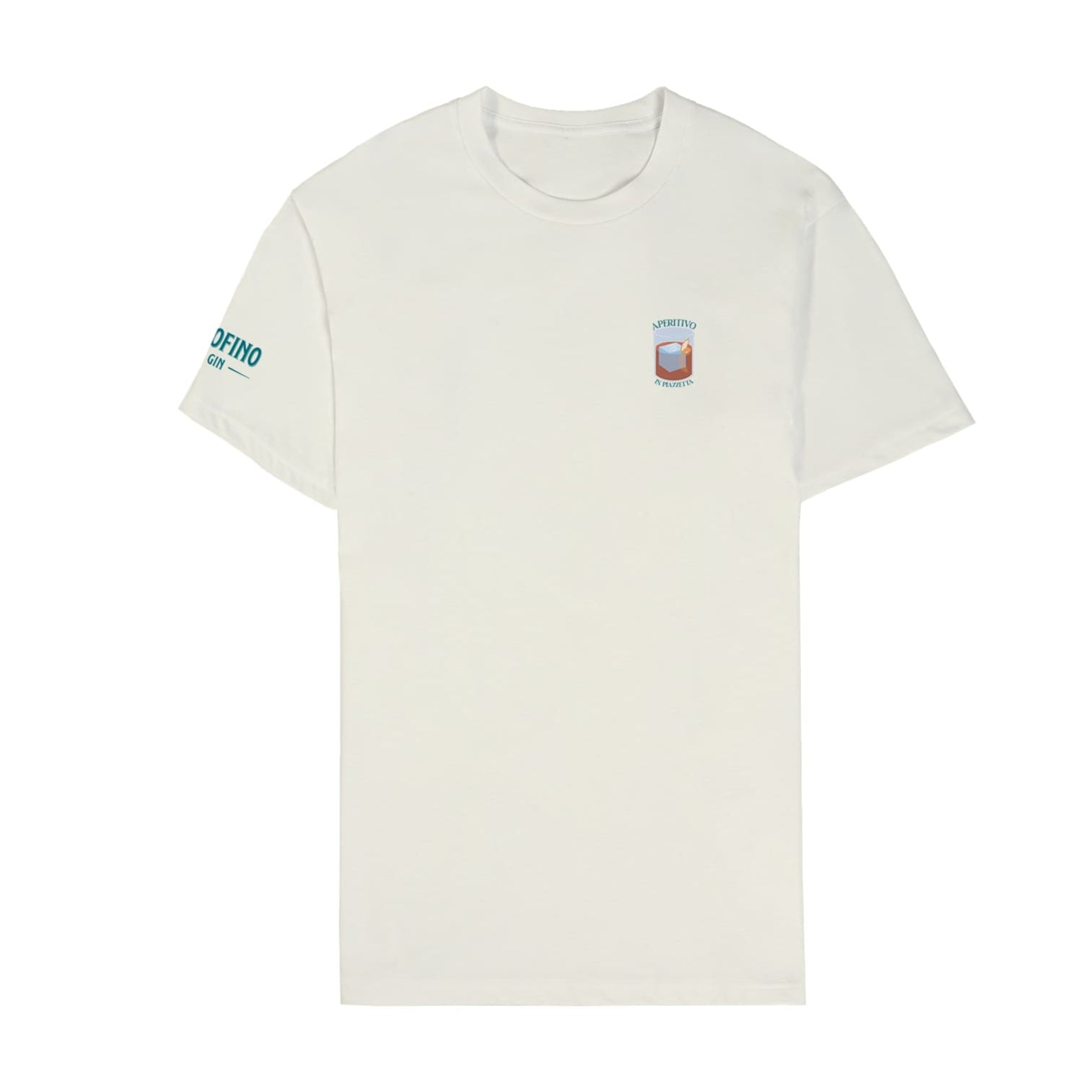 Portofino Lifestyle T-Shirt Aperitivo in Piazzetta Cotone Bianco