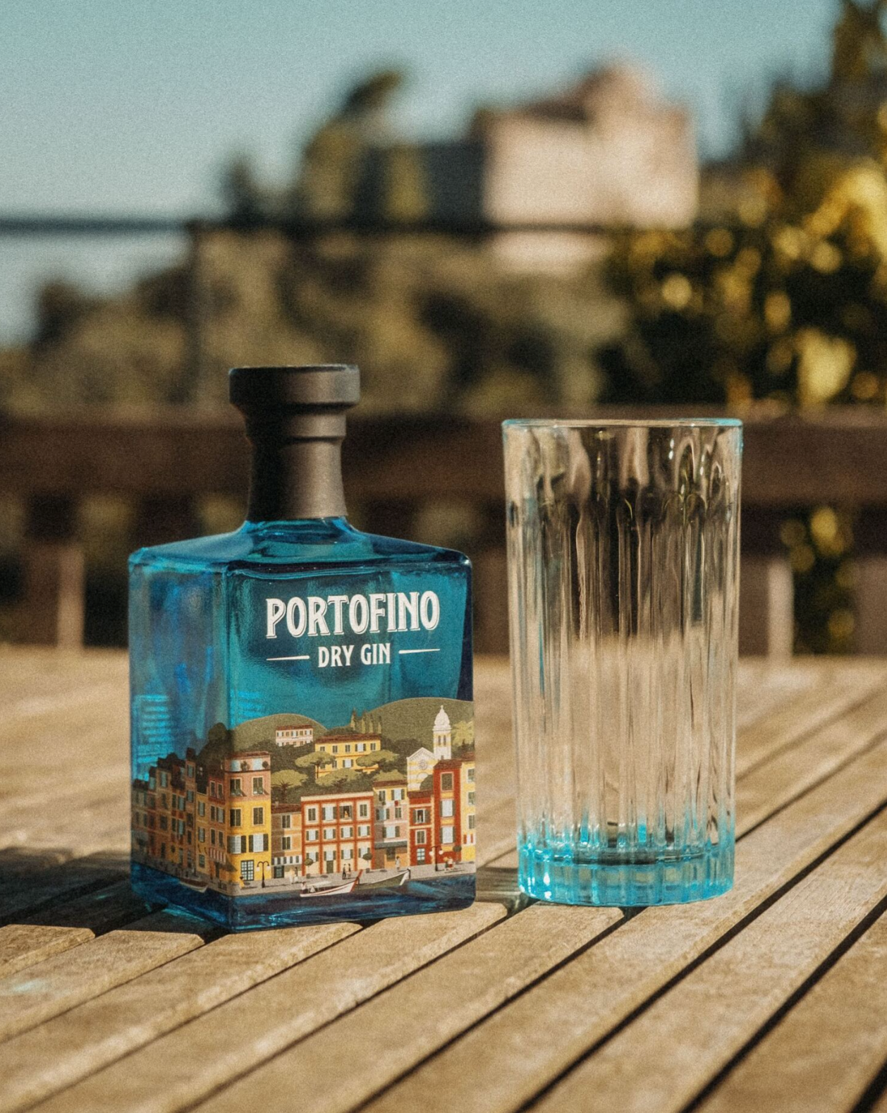 Portofino Dry Gin Glass Tumbler set 6 bicchieri vetro blu
