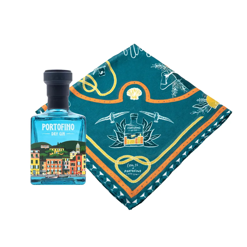 Portofino Dry Gin Bundle x Eral 55 cofanetto gin 100 ml + foulard
