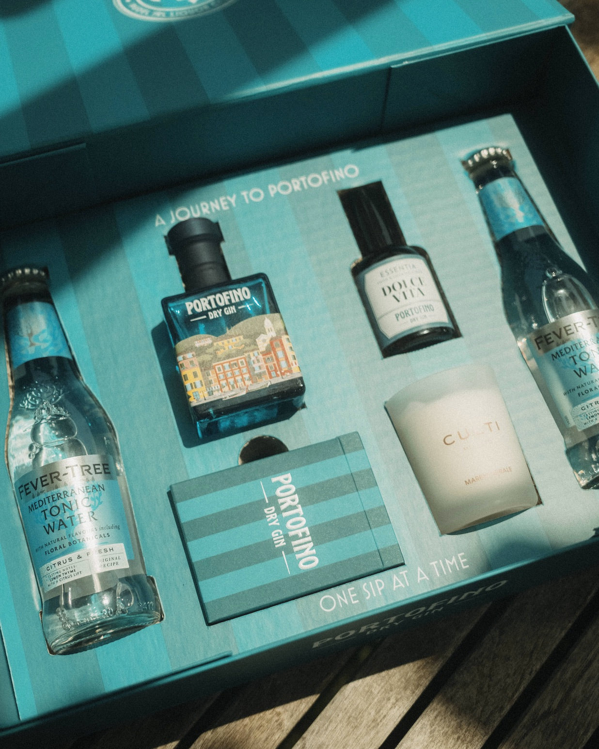 Portofino Dry Gin Box Experience gin 100 ml + tonica + candela