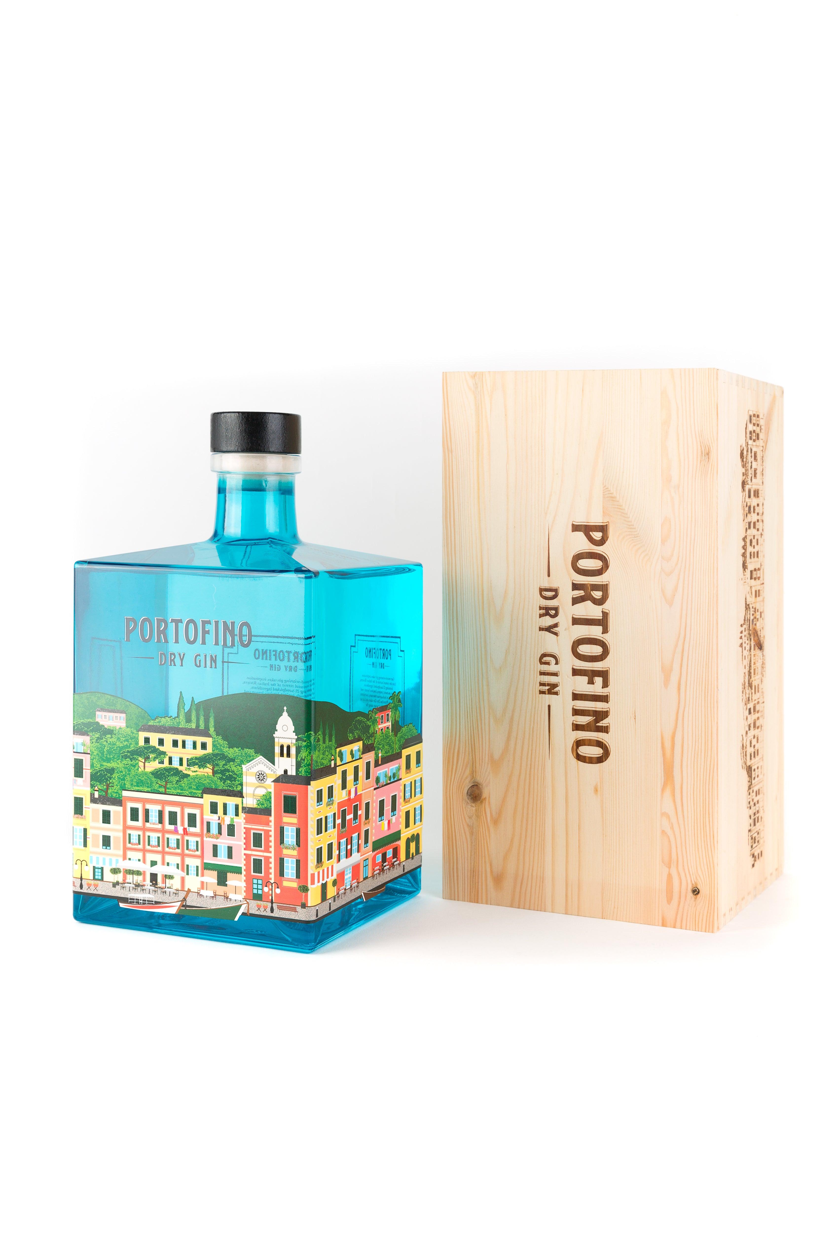 Portofino Dry Gin gin 5 litri cassa legno mediterraneo
