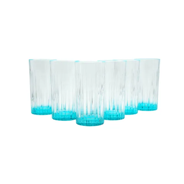 Portofino Dry Gin Glass Tumbler set 6 bicchieri vetro blu