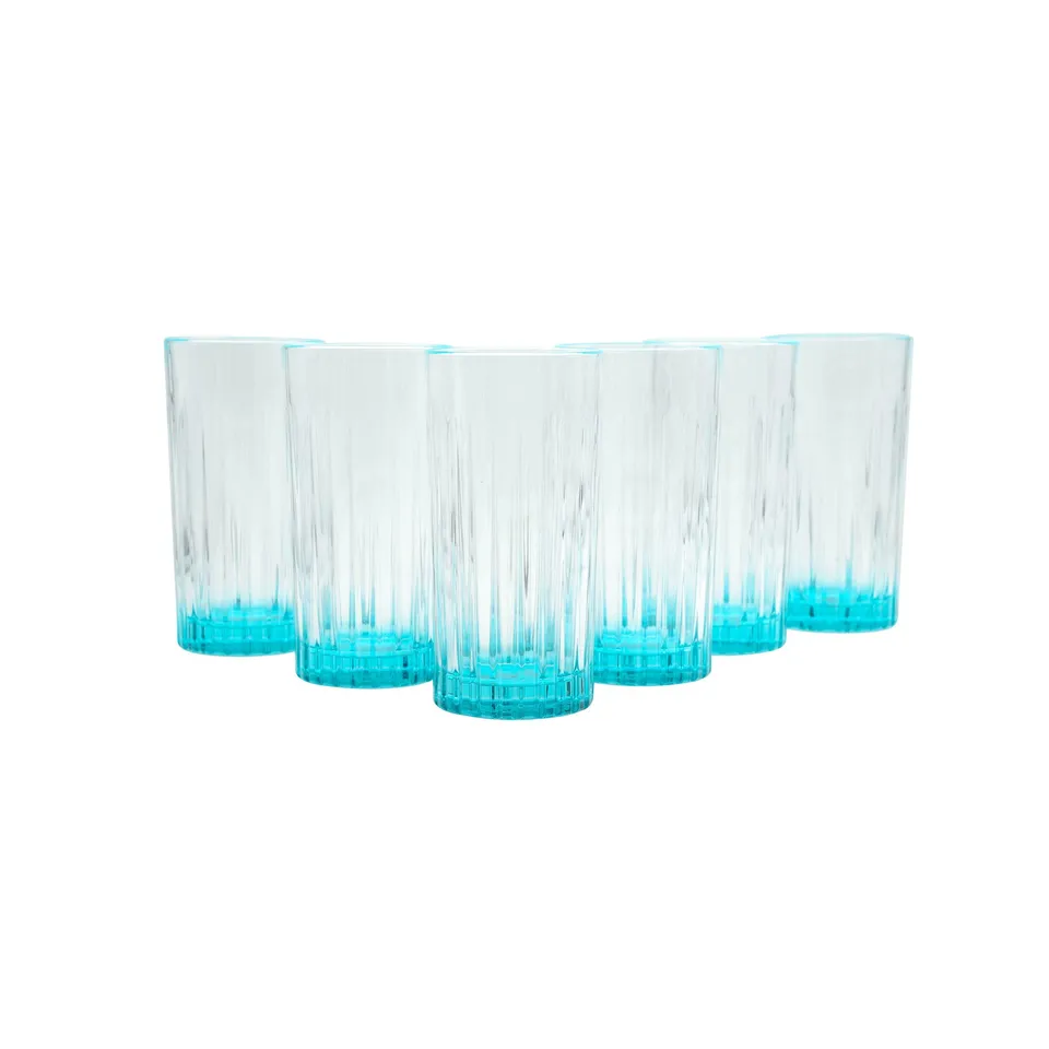 Portofino Dry Gin Glass Tumbler set 6 bicchieri vetro blu