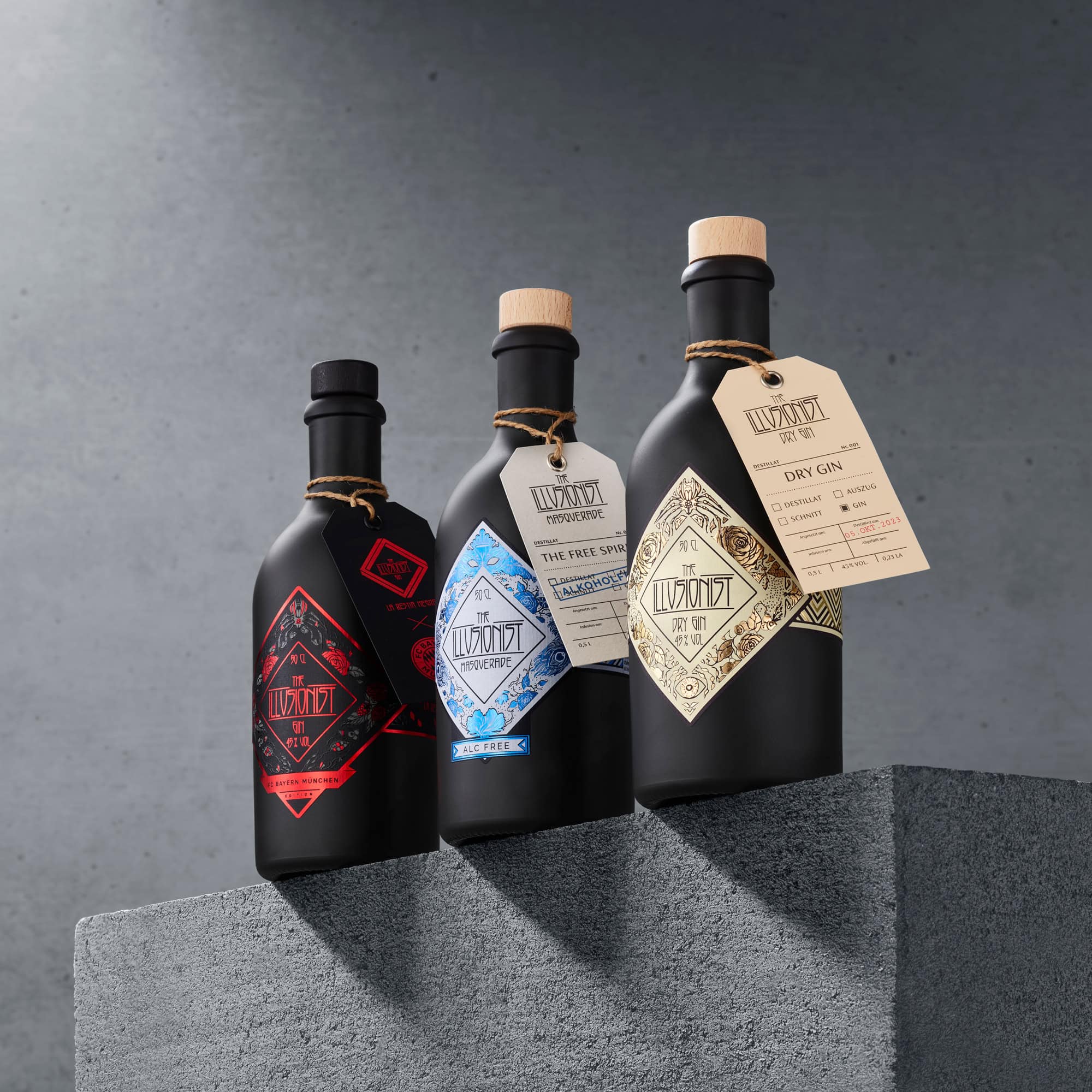 The Illusionist Core Bundle Gin 3x500 ml Dry + Bestia Negra