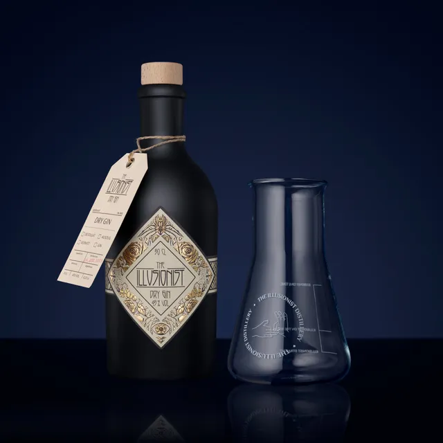 The Illusionist Glass Bundle Dry Gin 500ml 45% + 2 Beute