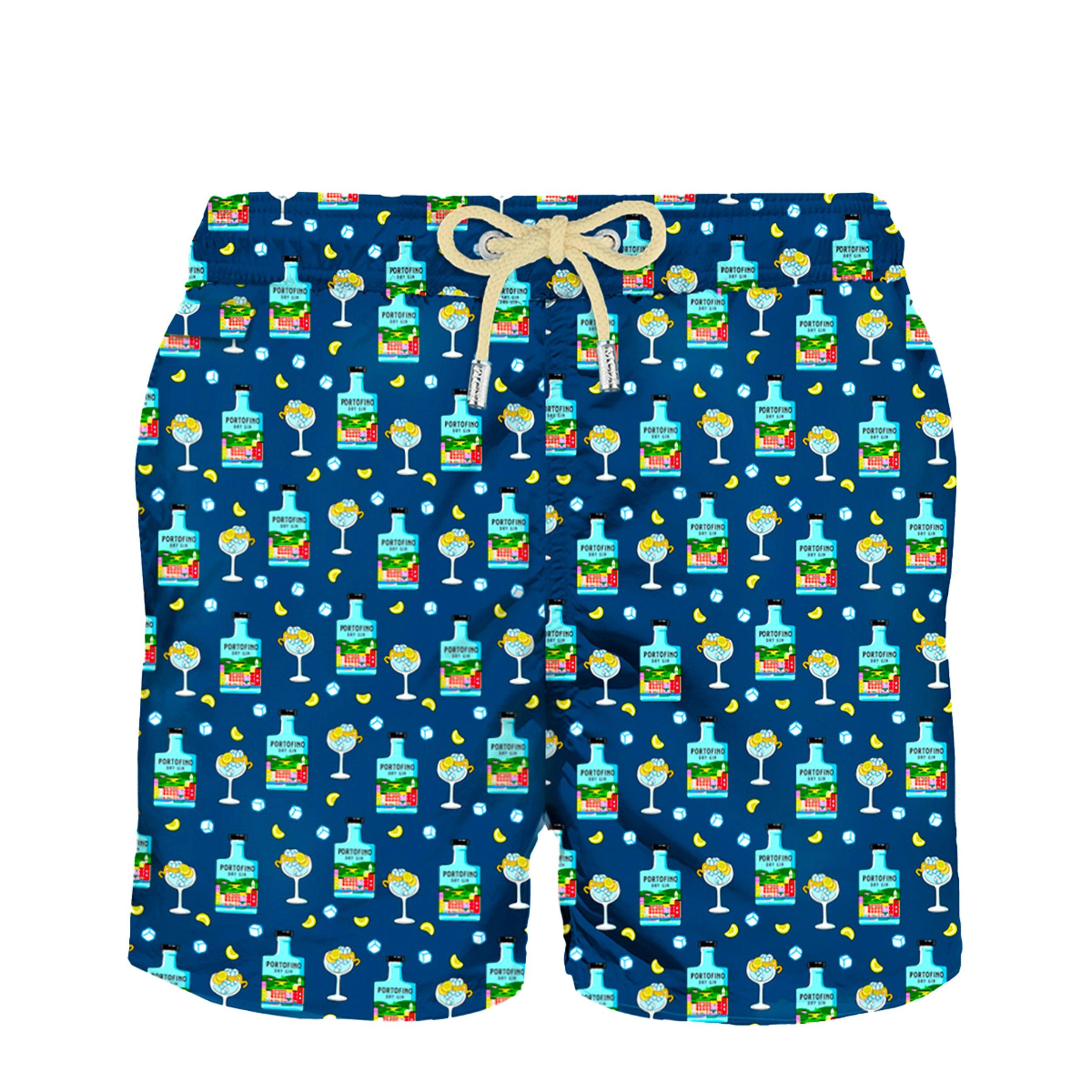 MC2 Portofino costume mare blu stampa gin tonic uomo