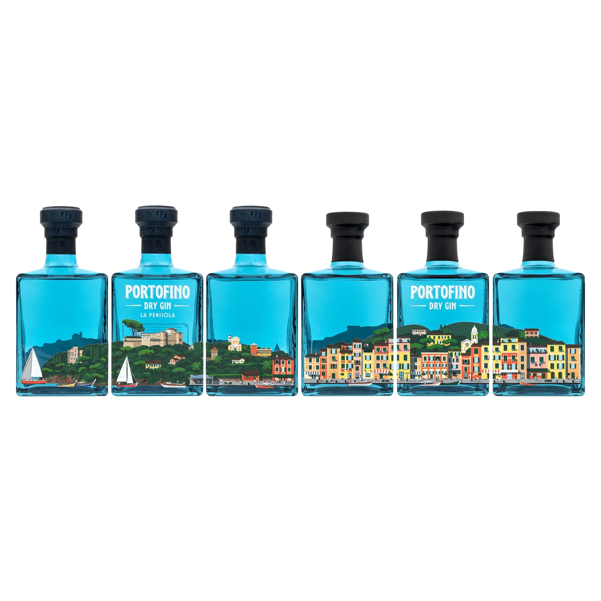 Portofino Dry Gin Panorama Completo bundle 6 bottiglie 500 ml