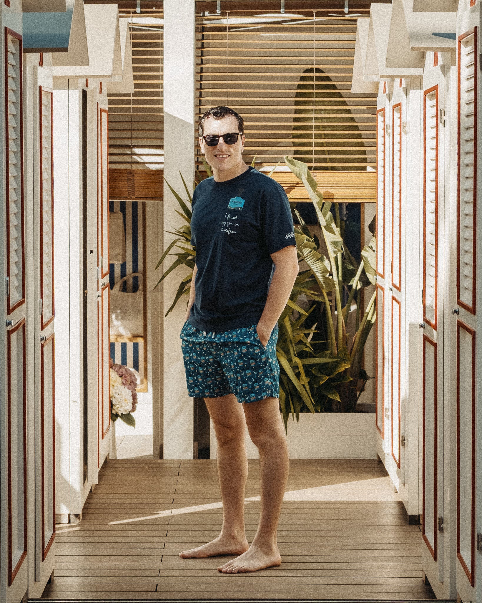 Portofino Dry Gin Lifestyle T-shirt navy cotone Bay Martini