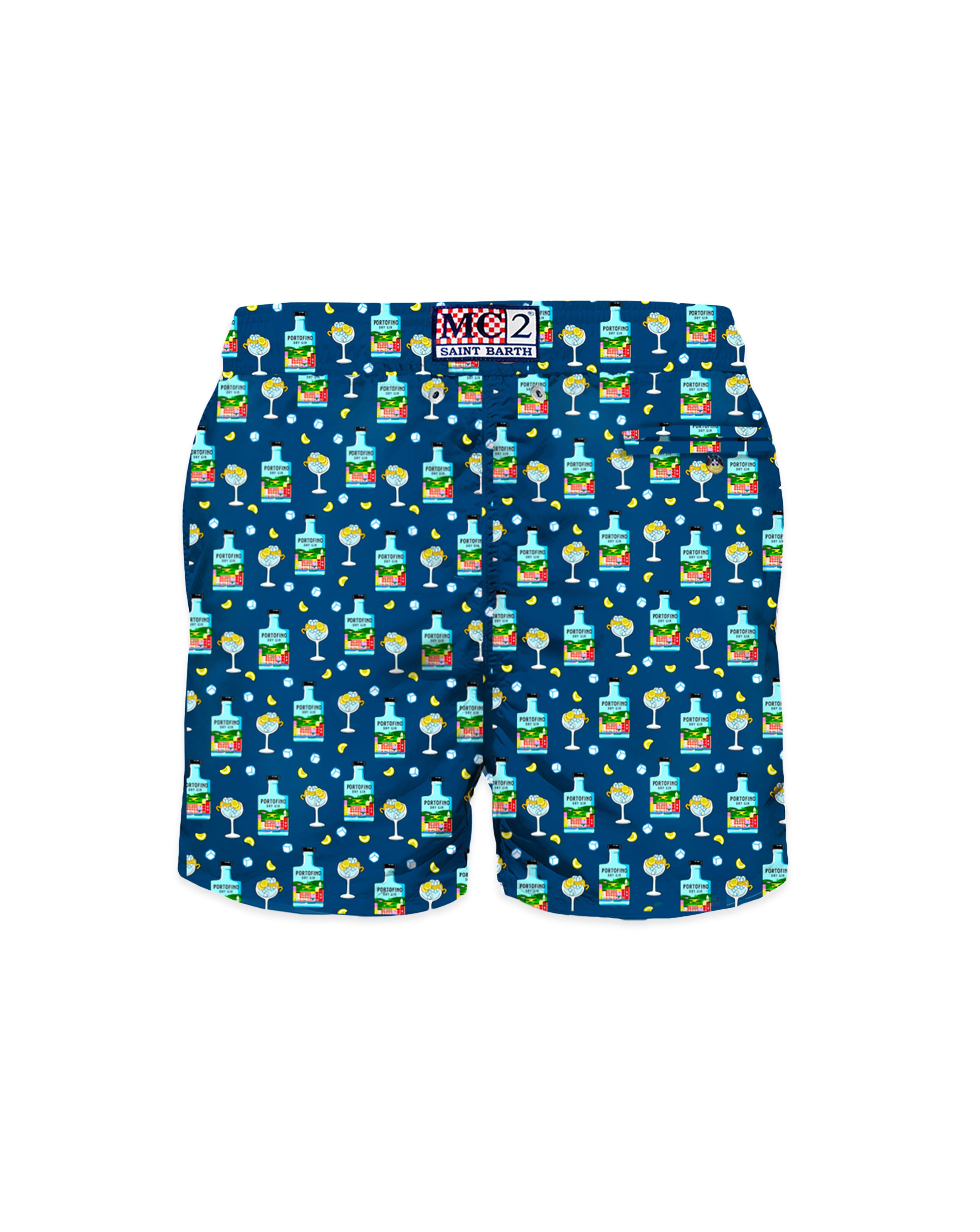 MC2 Saint Barth Costume Mare Blu Gin Tonic Stampa Portofino