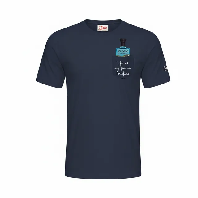 Portofino Dry Gin Lifestyle T-shirt navy cotone Bay Martini
