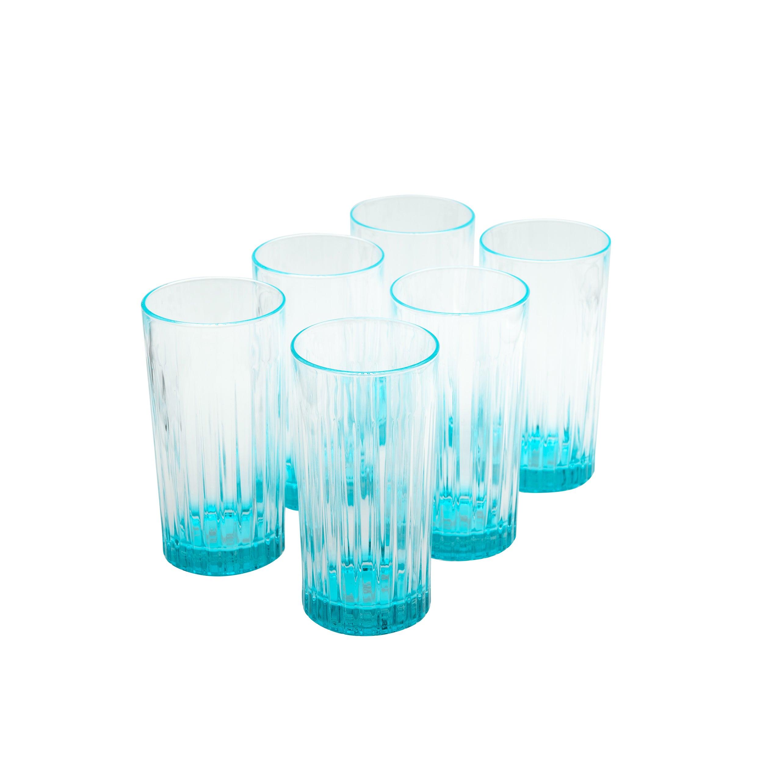 Portofino Dry Gin Glass Tumbler set 6 bicchieri vetro blu