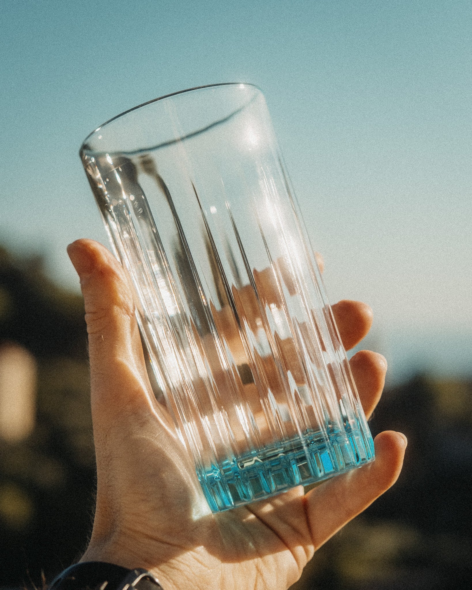 Portofino Dry Gin Glass Tumbler set 6 bicchieri vetro blu